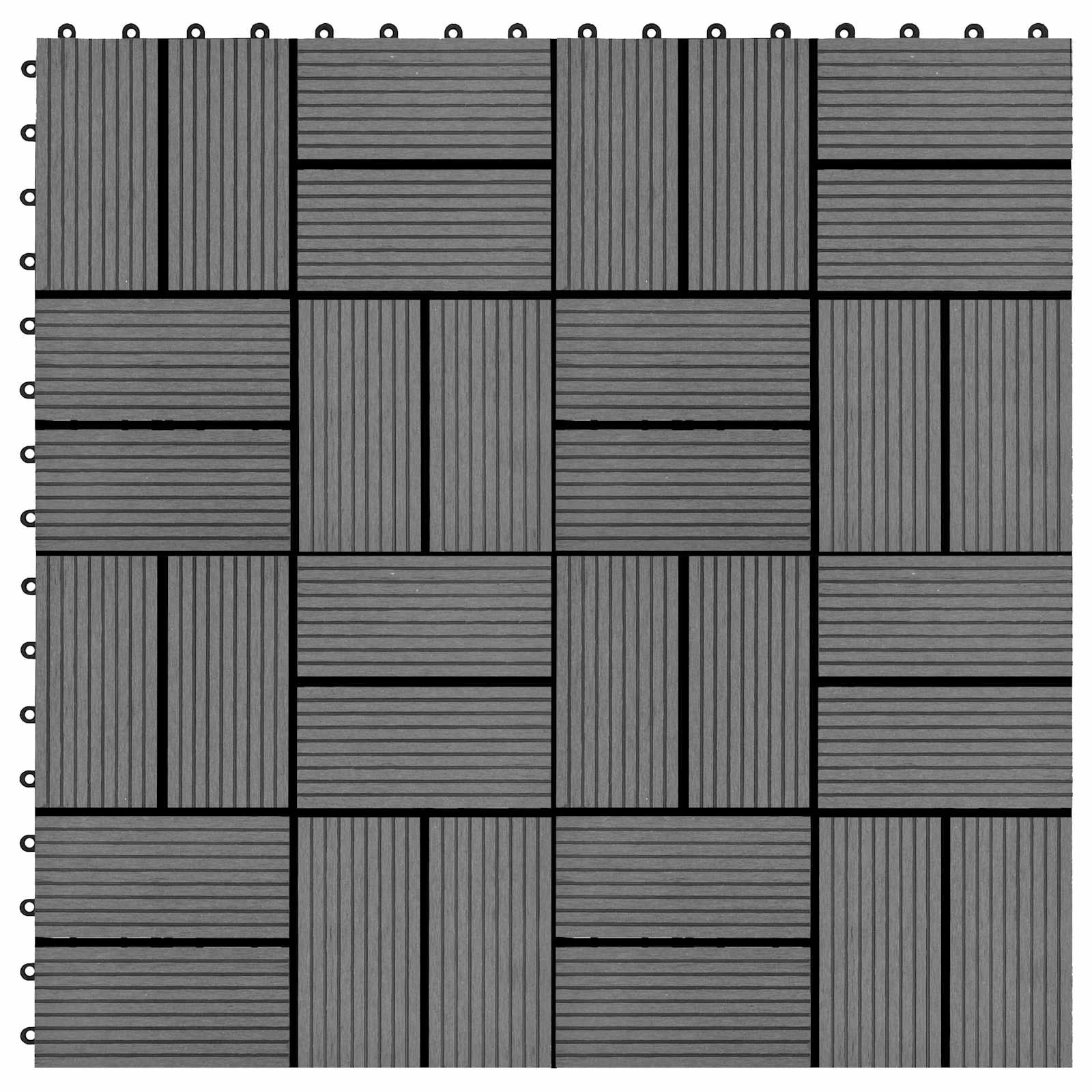 vidaXL Decking Tile 22 pcs Grey 30 x 30 cm WPC 5