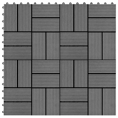vidaXL Decking Tile 22 pcs Grey 30 x 30 cm WPC 5