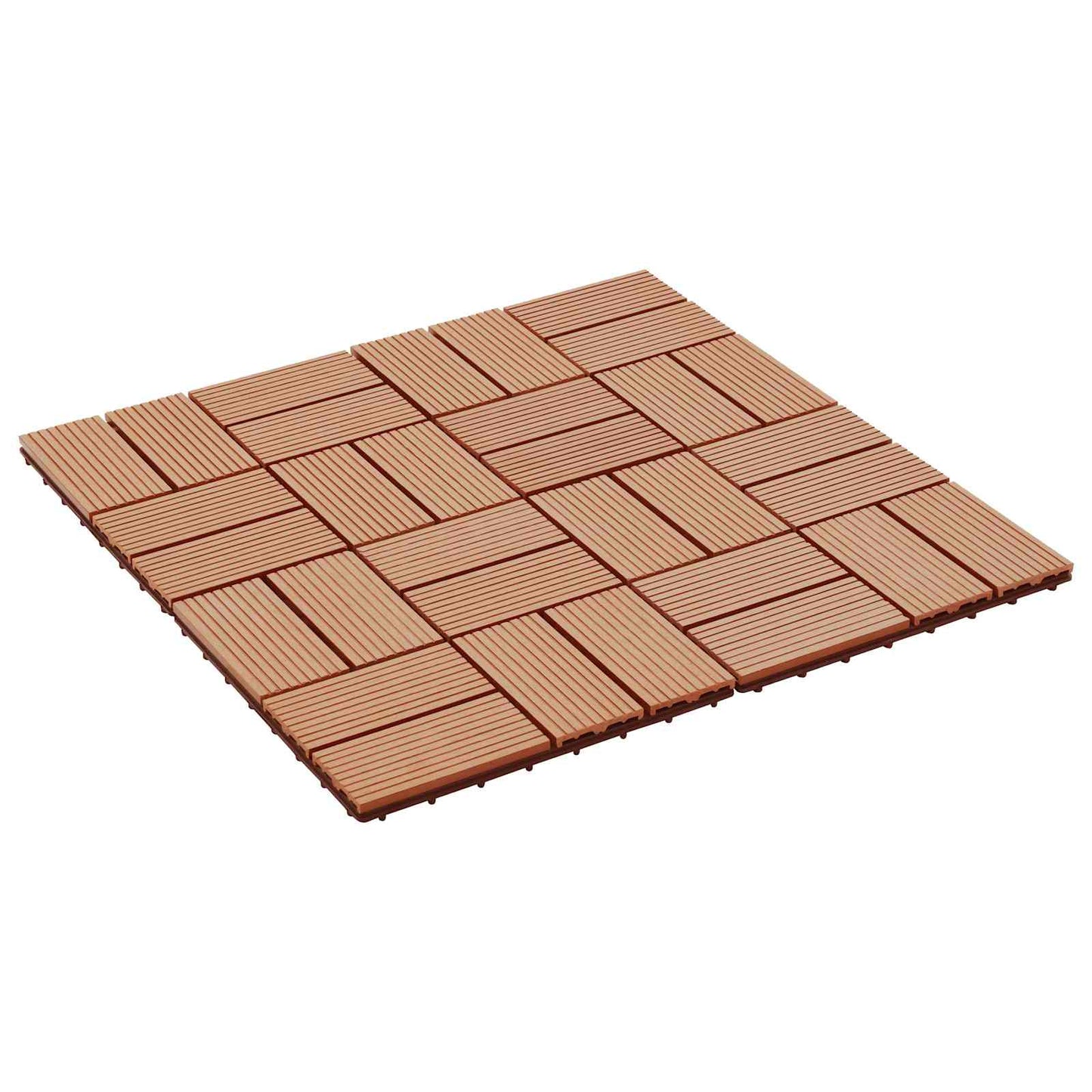 vidaXL Decking Tile 22 pcs Teak 30 x 30 cm WPC 1