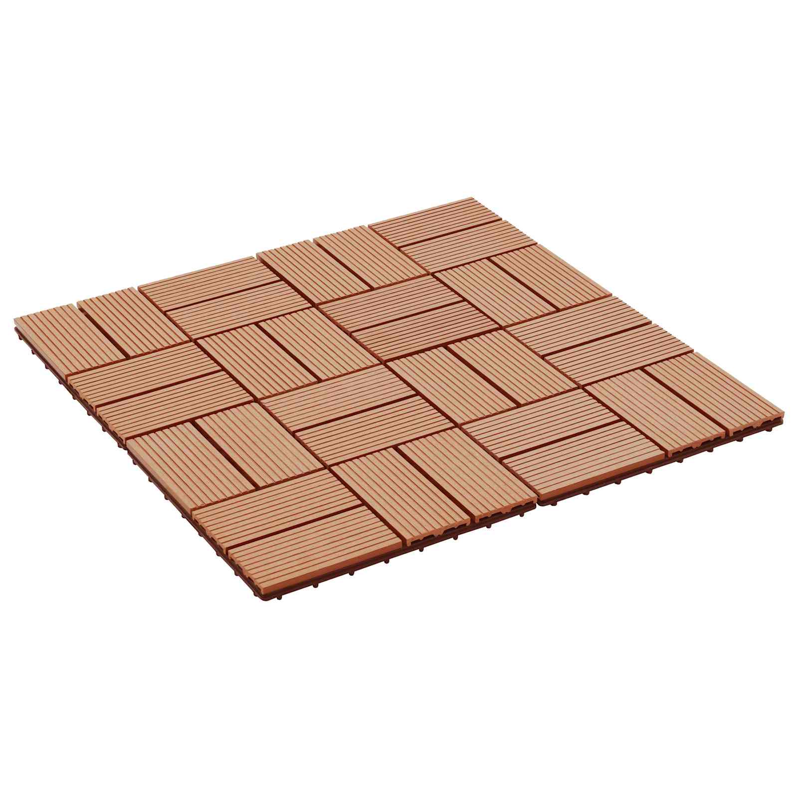 vidaXL Decking Tile 22 pcs Teak 30 x 30 cm WPC 1