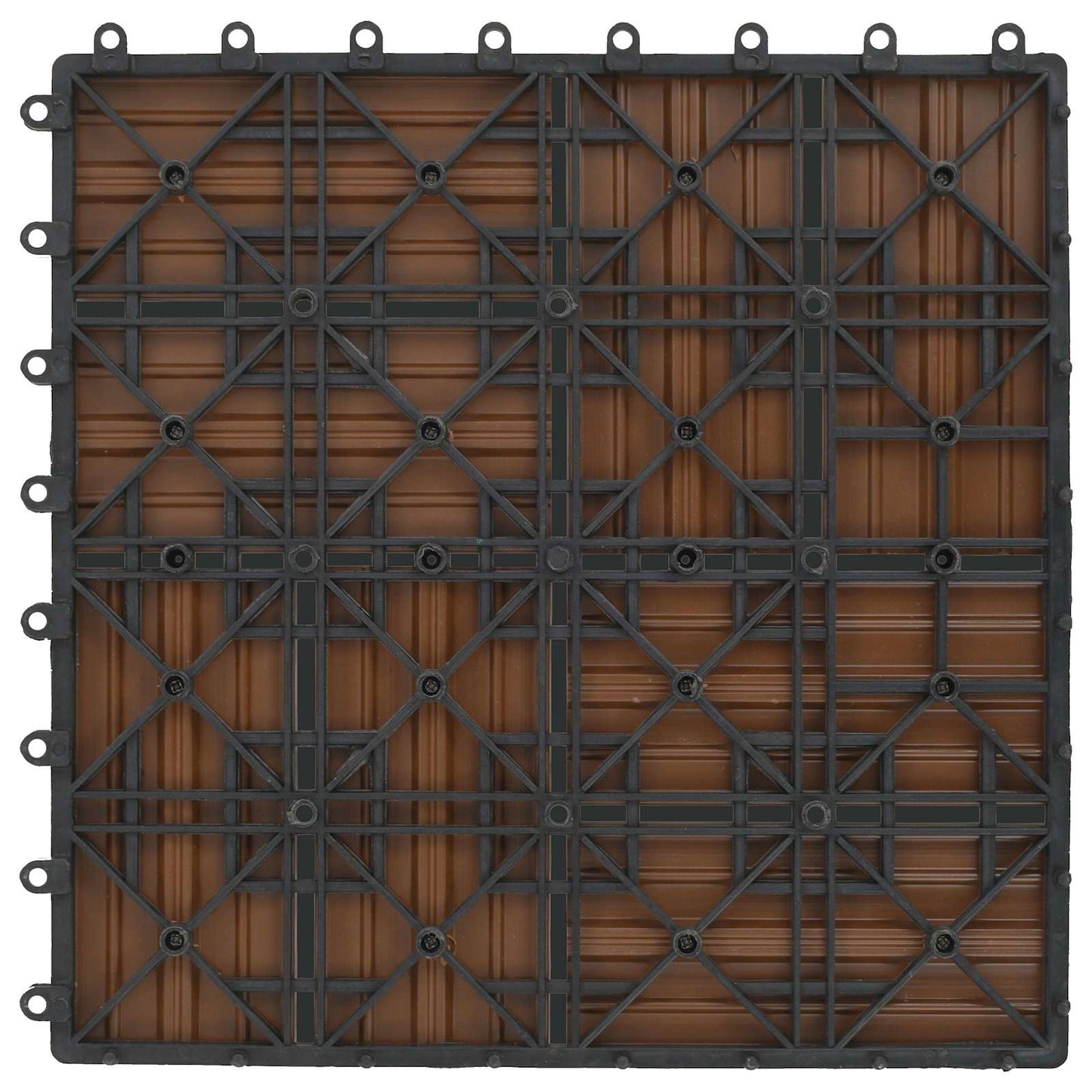vidaXL Decking Tile 22 pcs Teak 30 x 30 cm WPC 3