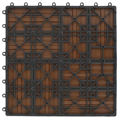 vidaXL Decking Tile 22 pcs Teak 30 x 30 cm WPC 3