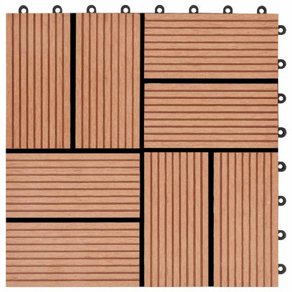 vidaXL Decking Tile 22 pcs Teak 30 x 30 cm WPC 4