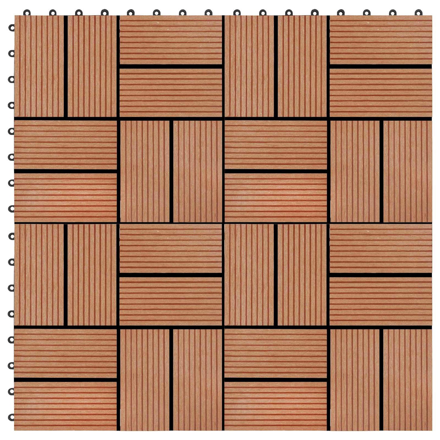 vidaXL Decking Tile 22 pcs Teak 30 x 30 cm WPC 5