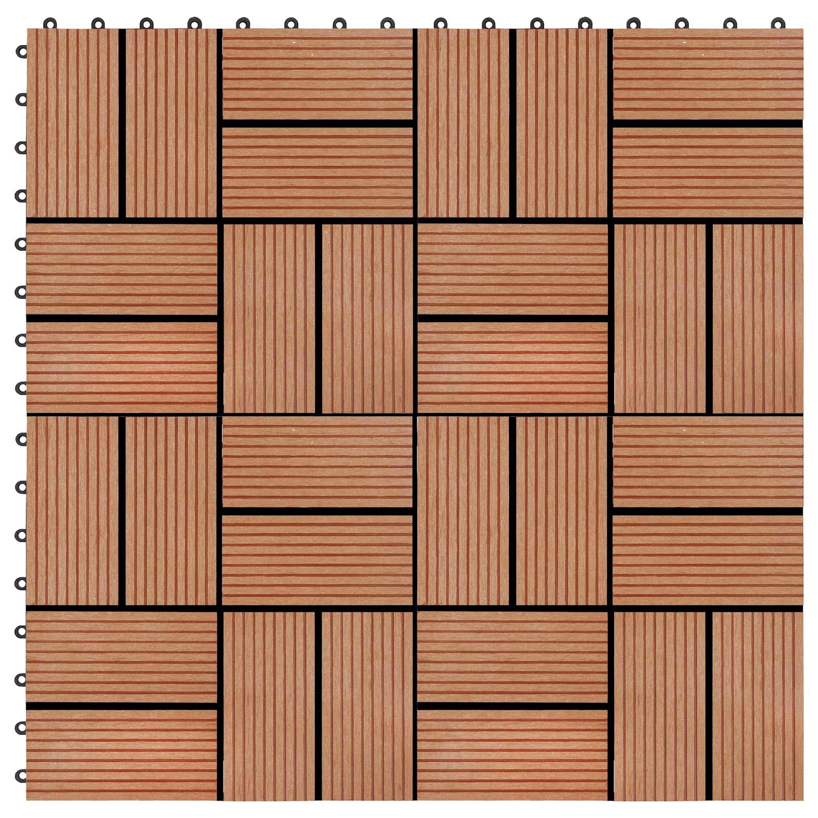 vidaXL Decking Tile 22 pcs Teak 30 x 30 cm WPC 5
