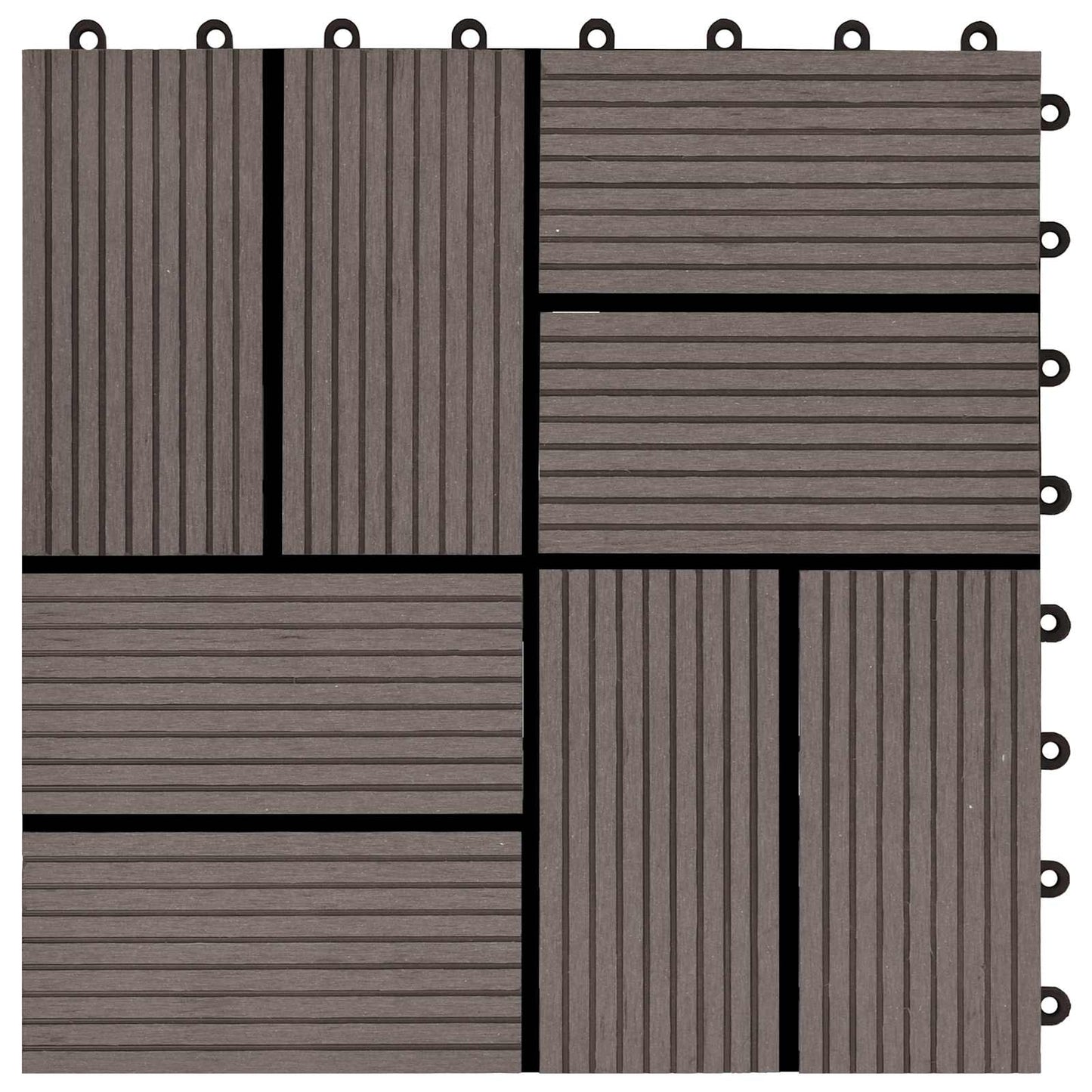 vidaXL Decking Tile 22 pcs Dark Brown 30 x 30 cm WPC 4
