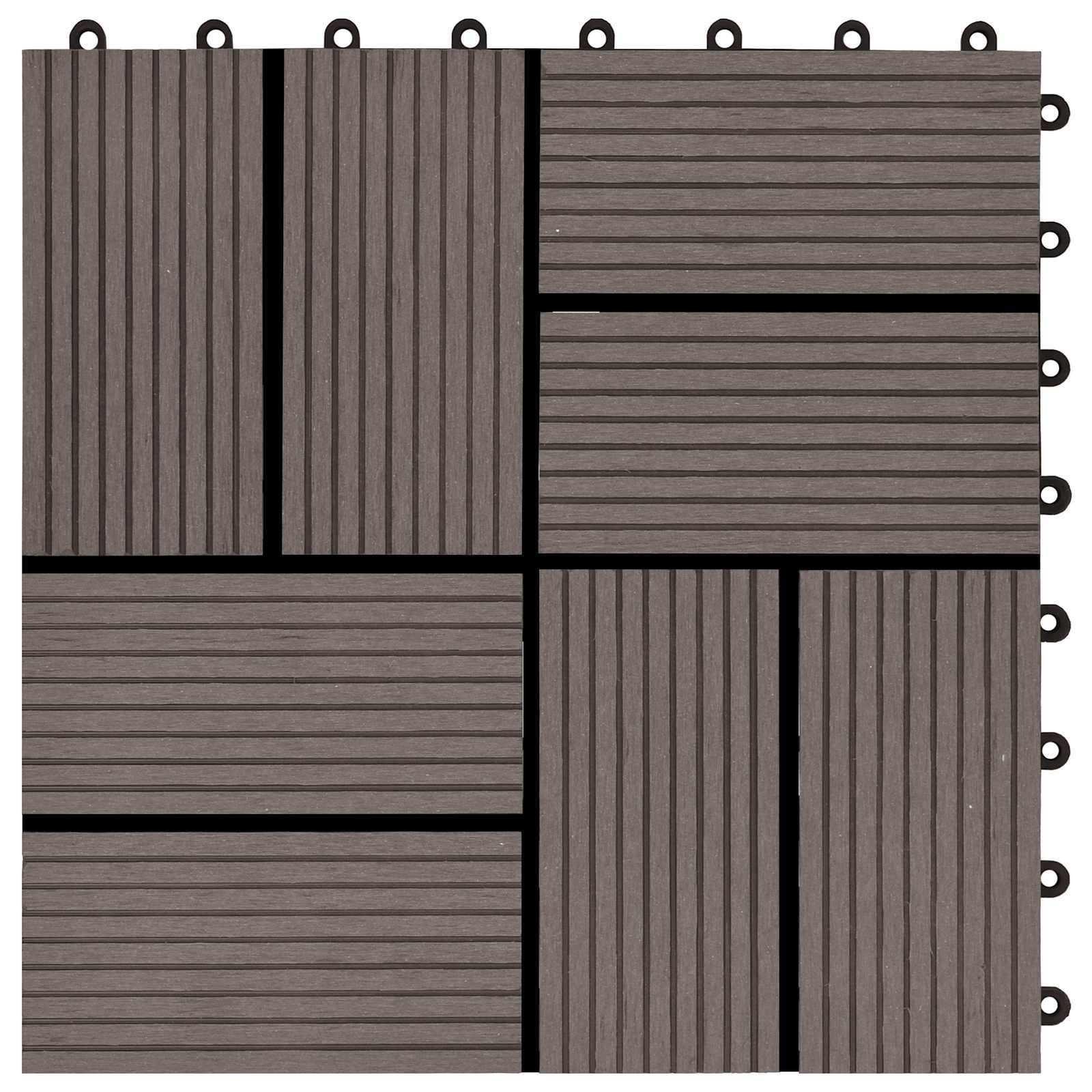 vidaXL Decking Tile 22 pcs Dark Brown 30 x 30 cm WPC 4
