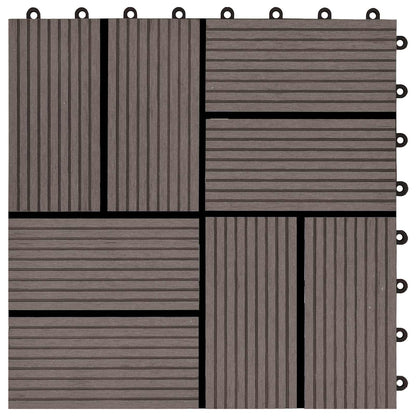 vidaXL Decking Tile 22 pcs Dark Brown 30 x 30 cm WPC 4
