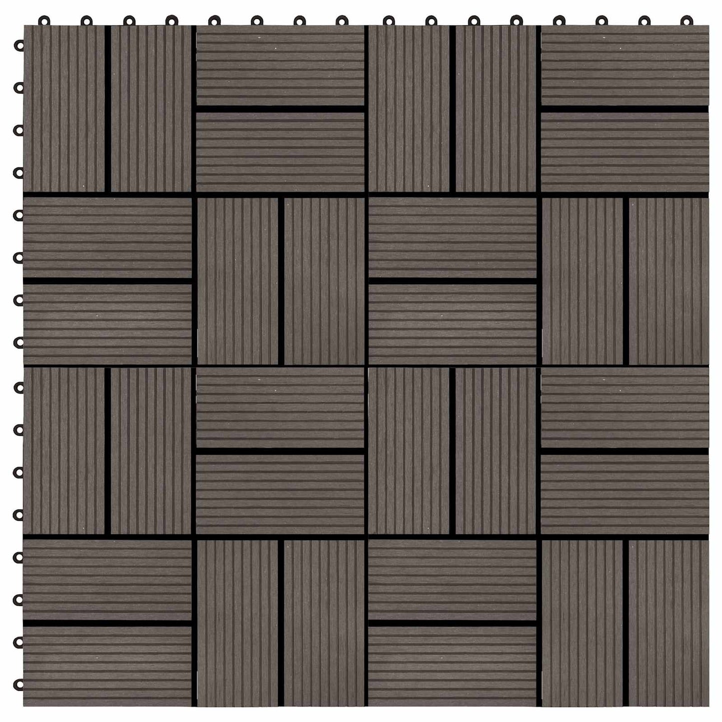 vidaXL Decking Tile 22 pcs Dark Brown 30 x 30 cm WPC 5