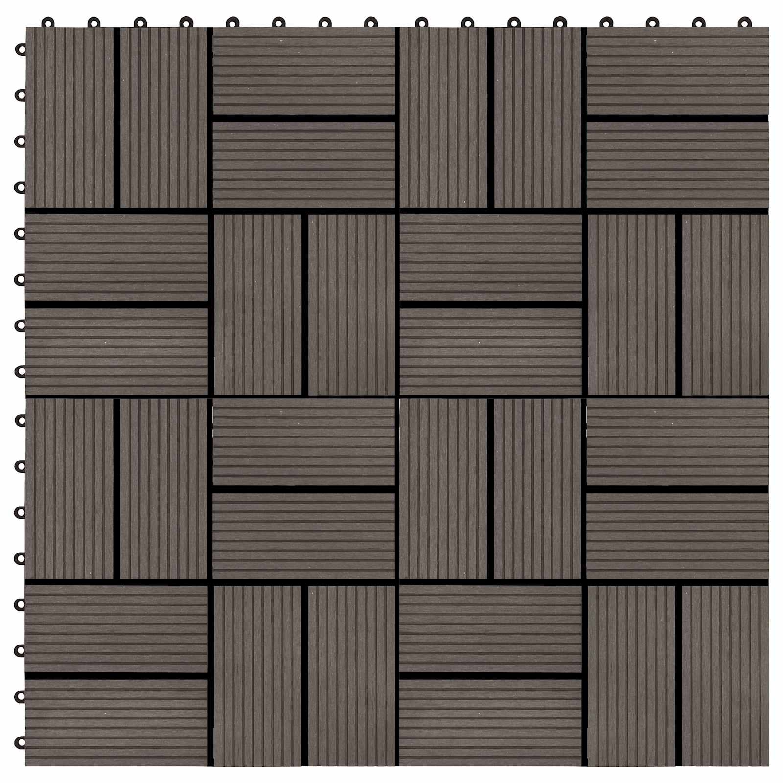 vidaXL Decking Tile 22 pcs Dark Brown 30 x 30 cm WPC 5
