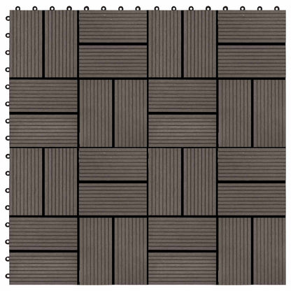 vidaXL Decking Tile 22 pcs Dark Brown 30 x 30 cm WPC 5