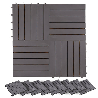 vidaXL Decking Tile 20 pcs Grey 30 x 30 cm Acacia Hardwood 2