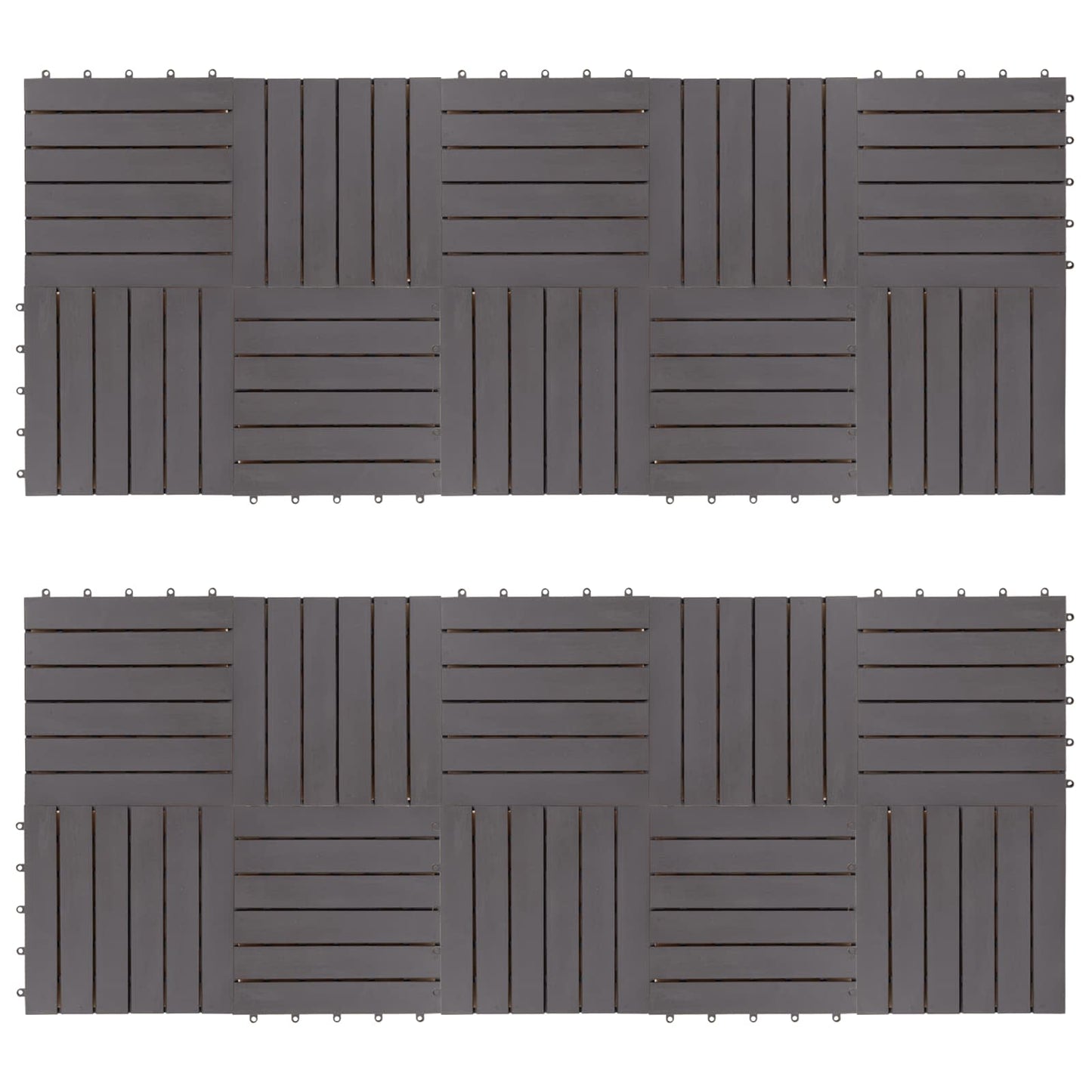 vidaXL Decking Tile 20 pcs Grey 30 x 30 cm Acacia Hardwood 4