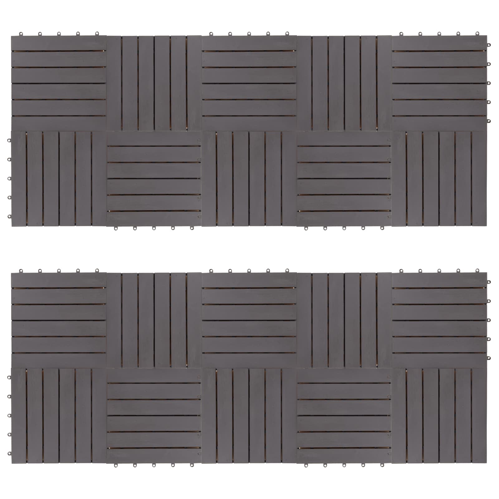 vidaXL Decking Tile 20 pcs Grey 30 x 30 cm Acacia Hardwood 4