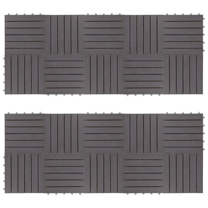 vidaXL Decking Tile 20 pcs Grey 30 x 30 cm Acacia Hardwood 4