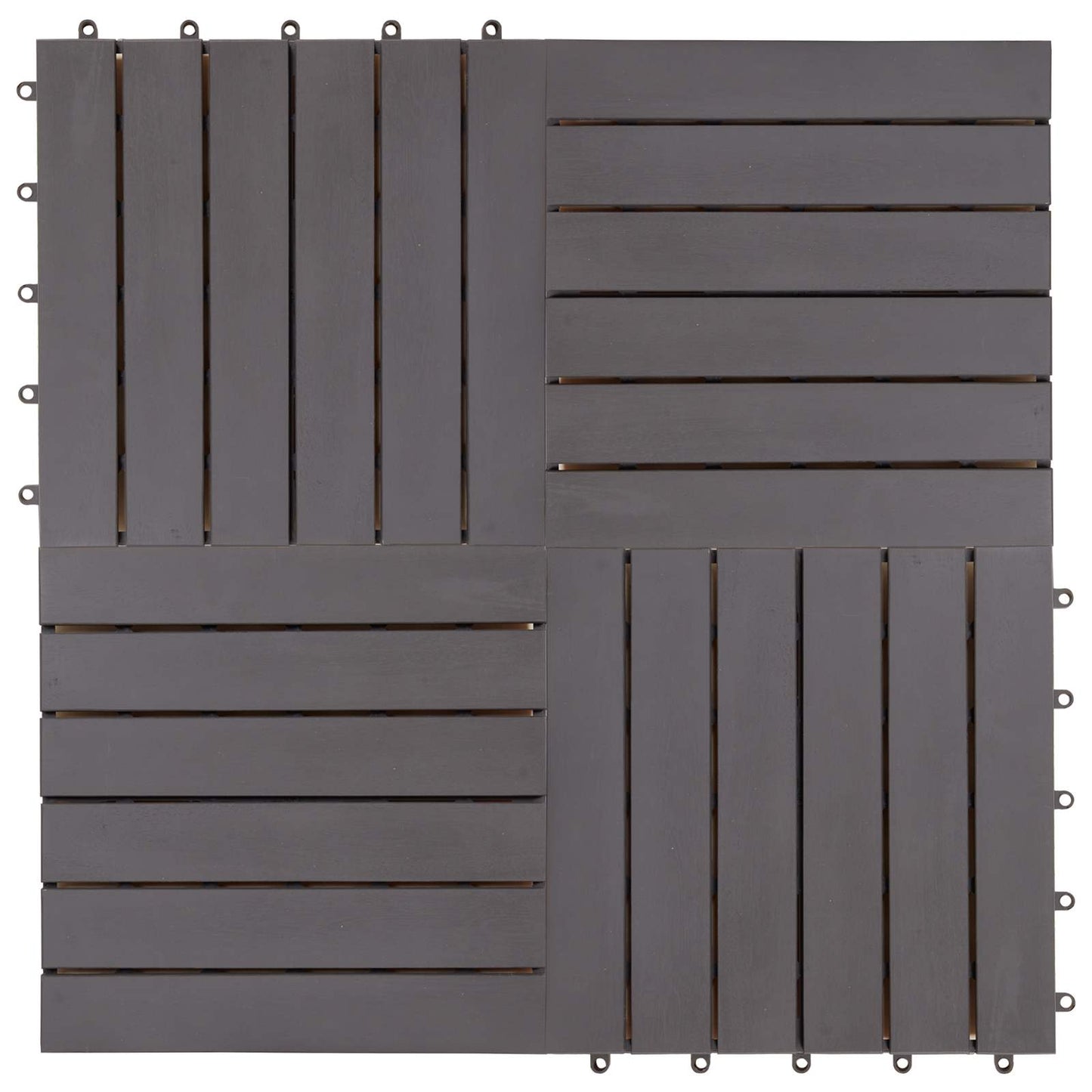 vidaXL Decking Tile 20 pcs Grey 30 x 30 cm Acacia Hardwood 5