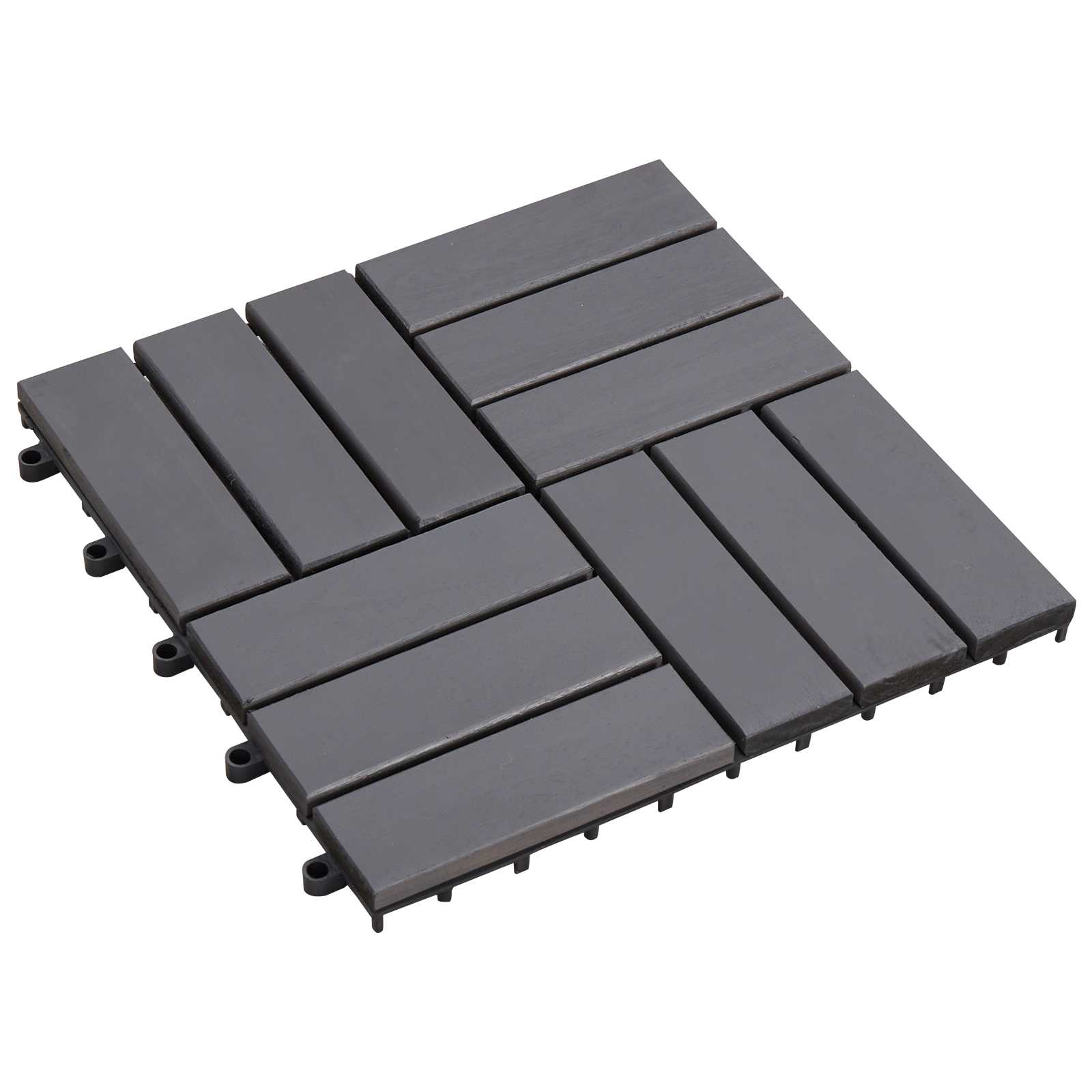 vidaXL Decking Tile 20 pcs Grey 30 x 30 cm Acacia Hardwood 1