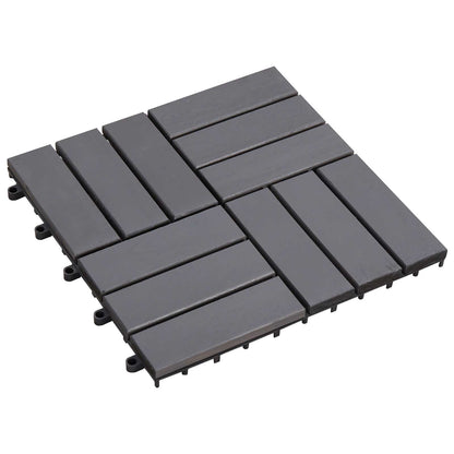 vidaXL Decking Tile 20 pcs Grey 30 x 30 cm Acacia Hardwood 1