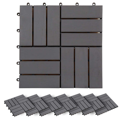 vidaXL Decking Tile 20 pcs Grey 30 x 30 cm Acacia Hardwood 2
