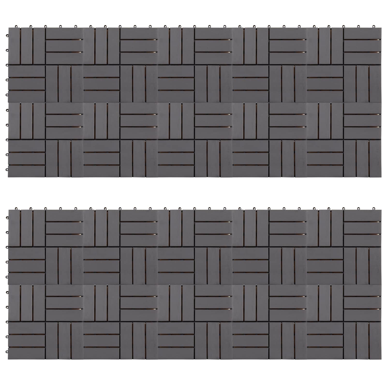 vidaXL Decking Tile 20 pcs Grey 30 x 30 cm Acacia Hardwood 4