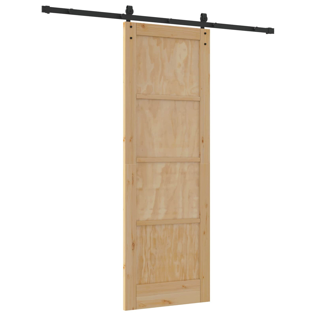 Sliding Door Solid Pine Wood 200 cm Natural and black 73.5 cm 211 cm