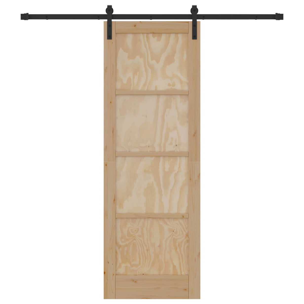 Sliding Door Solid Pine Wood 200 cm Natural and black 73.5 cm 211 cm