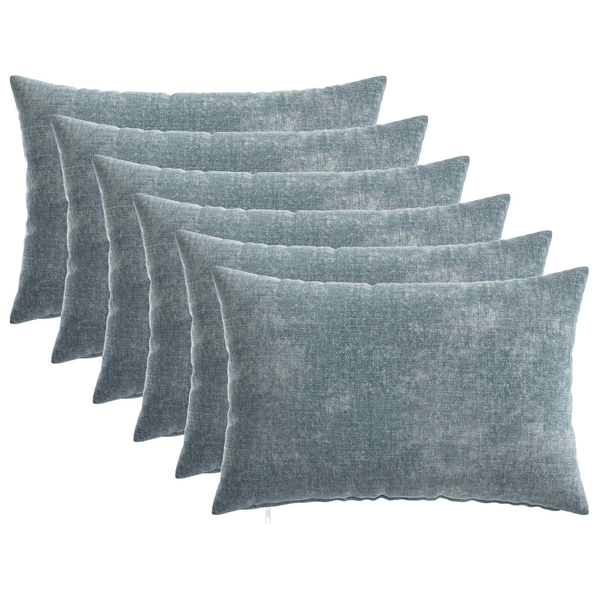 Throw Pillow HEERLEN Chenille Fabric 6 Light blue