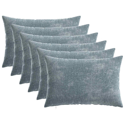 Throw Pillow HEERLEN Chenille Fabric 6 Light blue