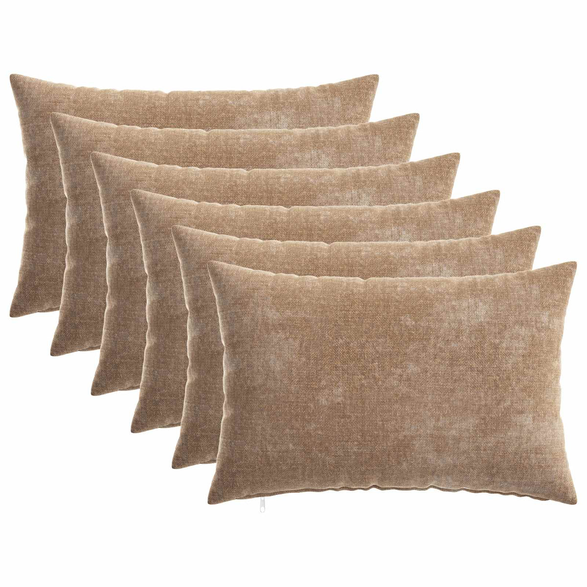 vidaXL Throw Pillow 6 pcs HEERLEN Brown 30 x 50 cm Chenille Fabric 2
