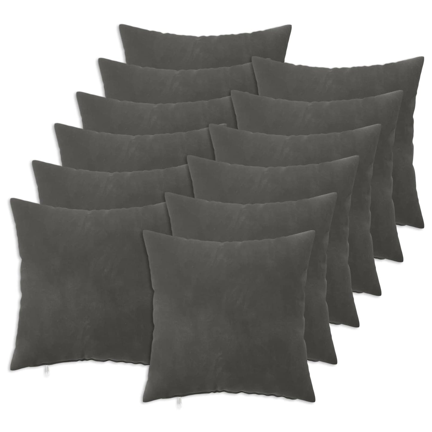 vidaXL Cushion with Pillow HEERLEN 12 pcs Dark Grey Velvet 1