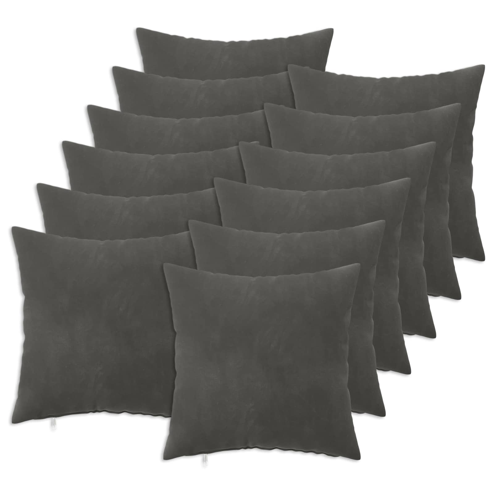 vidaXL Cushion with Pillow HEERLEN 12 pcs Dark Grey Velvet 1