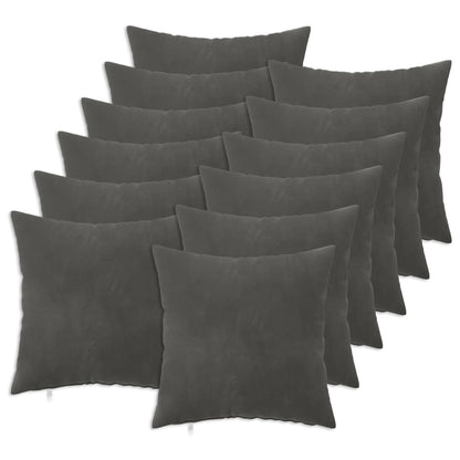 vidaXL Cushion with Pillow HEERLEN 12 pcs Dark Grey Velvet 1