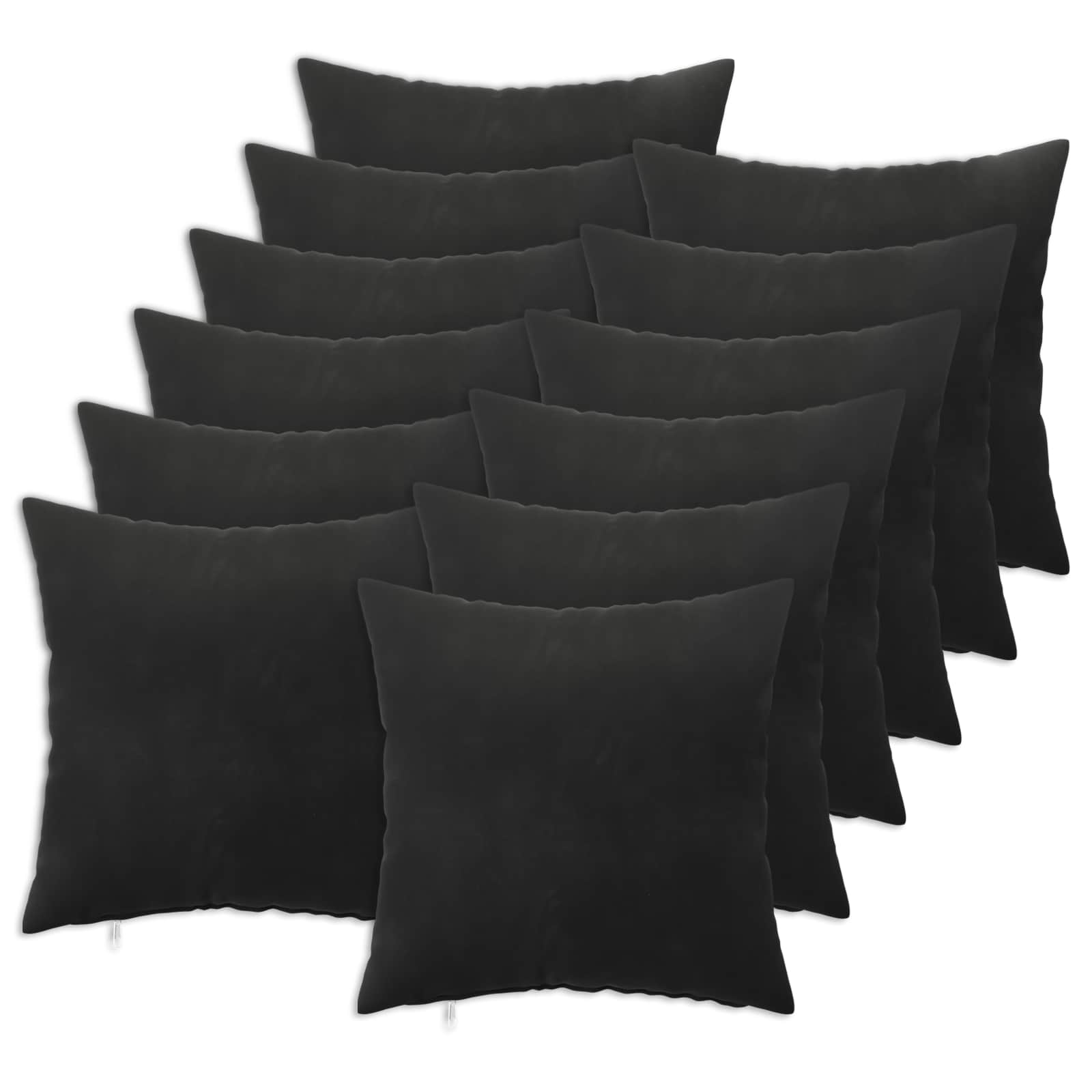 vidaXL Cushion with Pillow HEERLEN 12 pcs Black Velvet 2