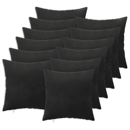 vidaXL Cushion with Pillow HEERLEN 12 pcs Black Velvet 2