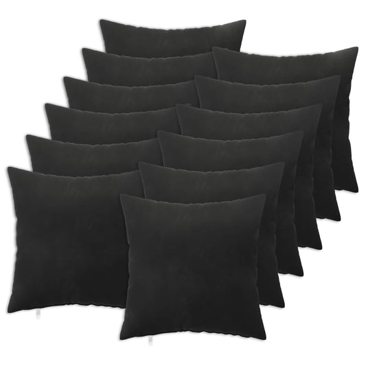 vidaXL Cushion with Pillow HEERLEN 12 pcs Black Velvet 2