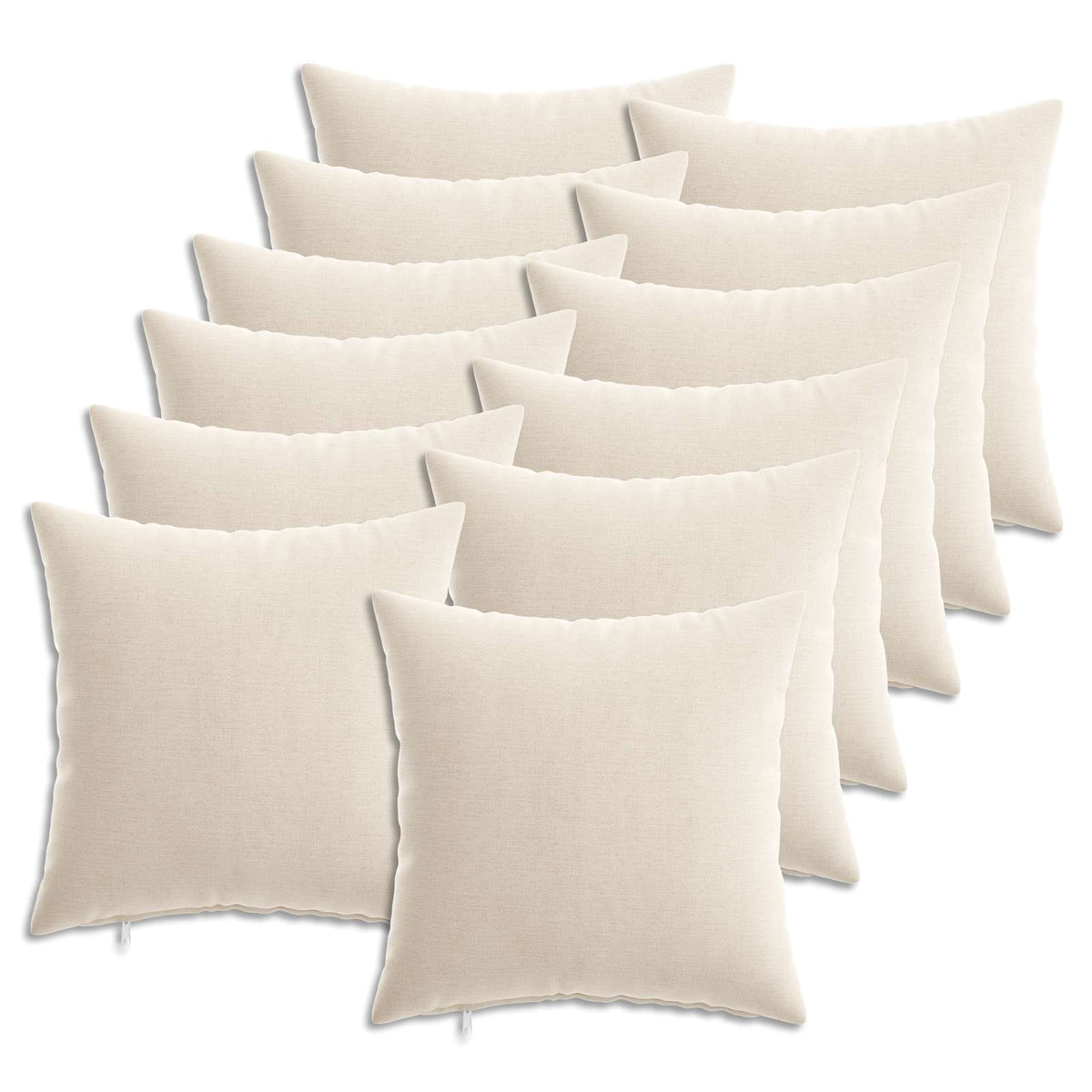 vidaXL Throw Pillow 12 pcs HEERLEN Cream 40 x 40 cm Chenille Fabric 2