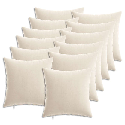 vidaXL Throw Pillow 12 pcs HEERLEN Cream 40 x 40 cm Chenille Fabric 2