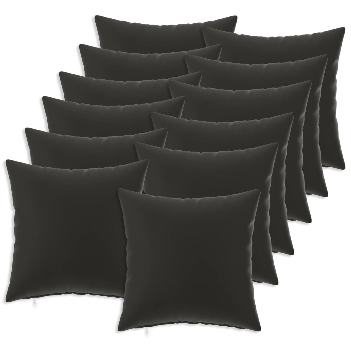 vidaXL Throw Pillow 12 pcs HEERLEN Black 40 x 40 cm Polyester 2