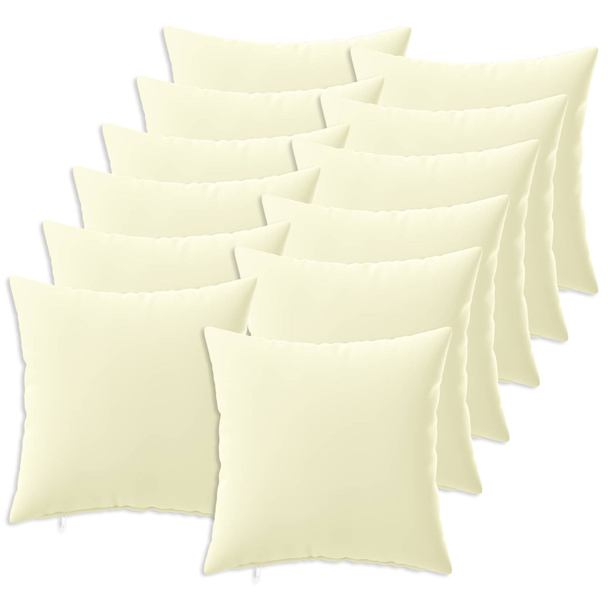 vidaXL Throw Pillow 12 pcs HEERLEN Cream 40 x 40 cm Polyester 2