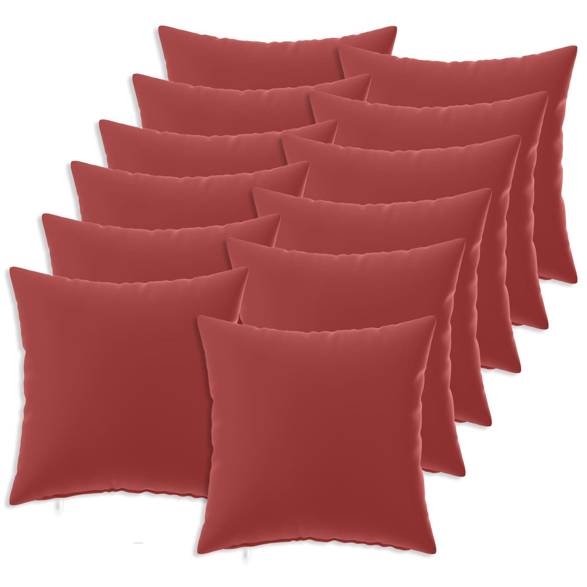 vidaXL Throw Pillow 12 pcs HEERLEN Wine Red 40 x 40 cm Polyester 2