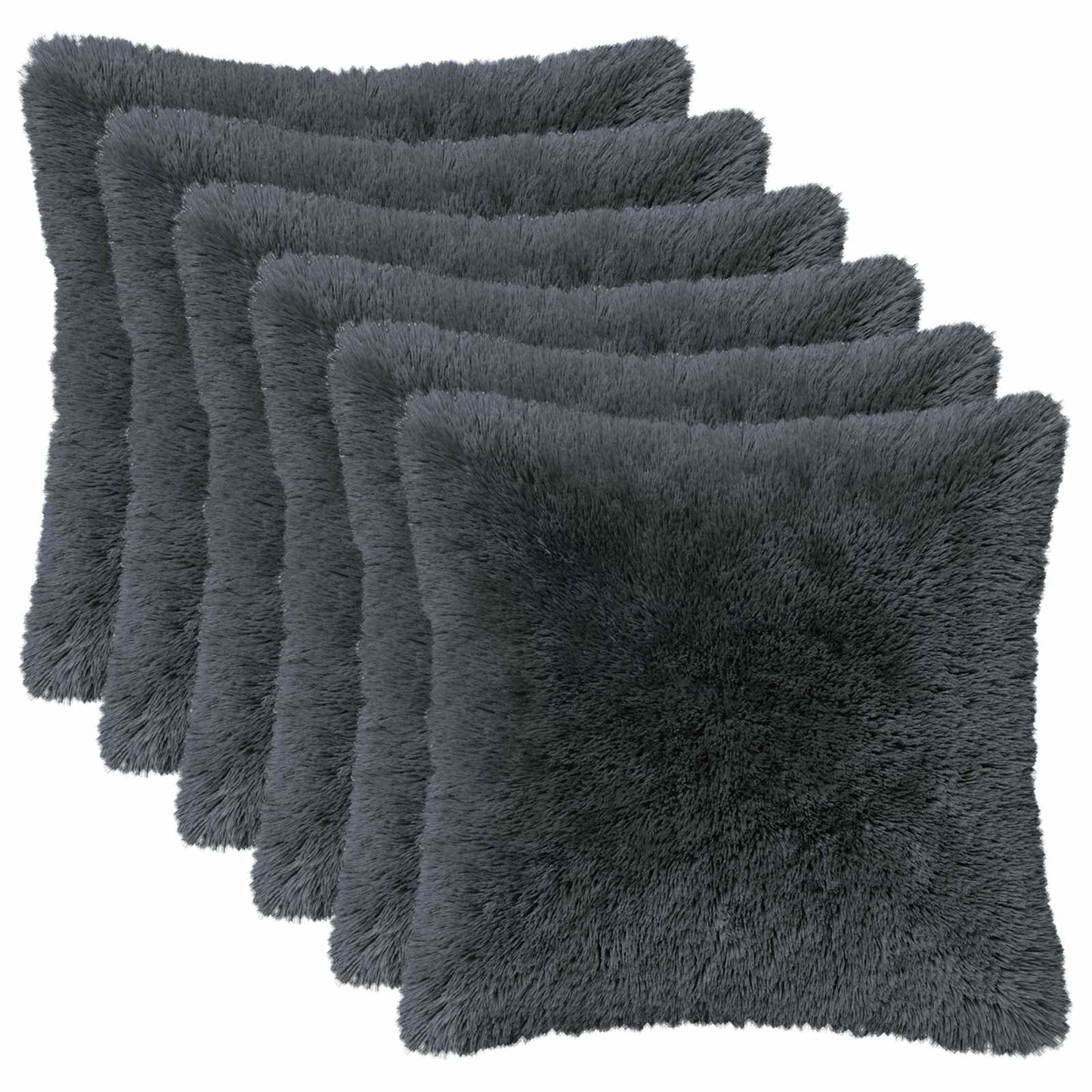 vidaXL Cushion with Pillow HEERLEN 12 pcs Anthracite PV Fleece 2