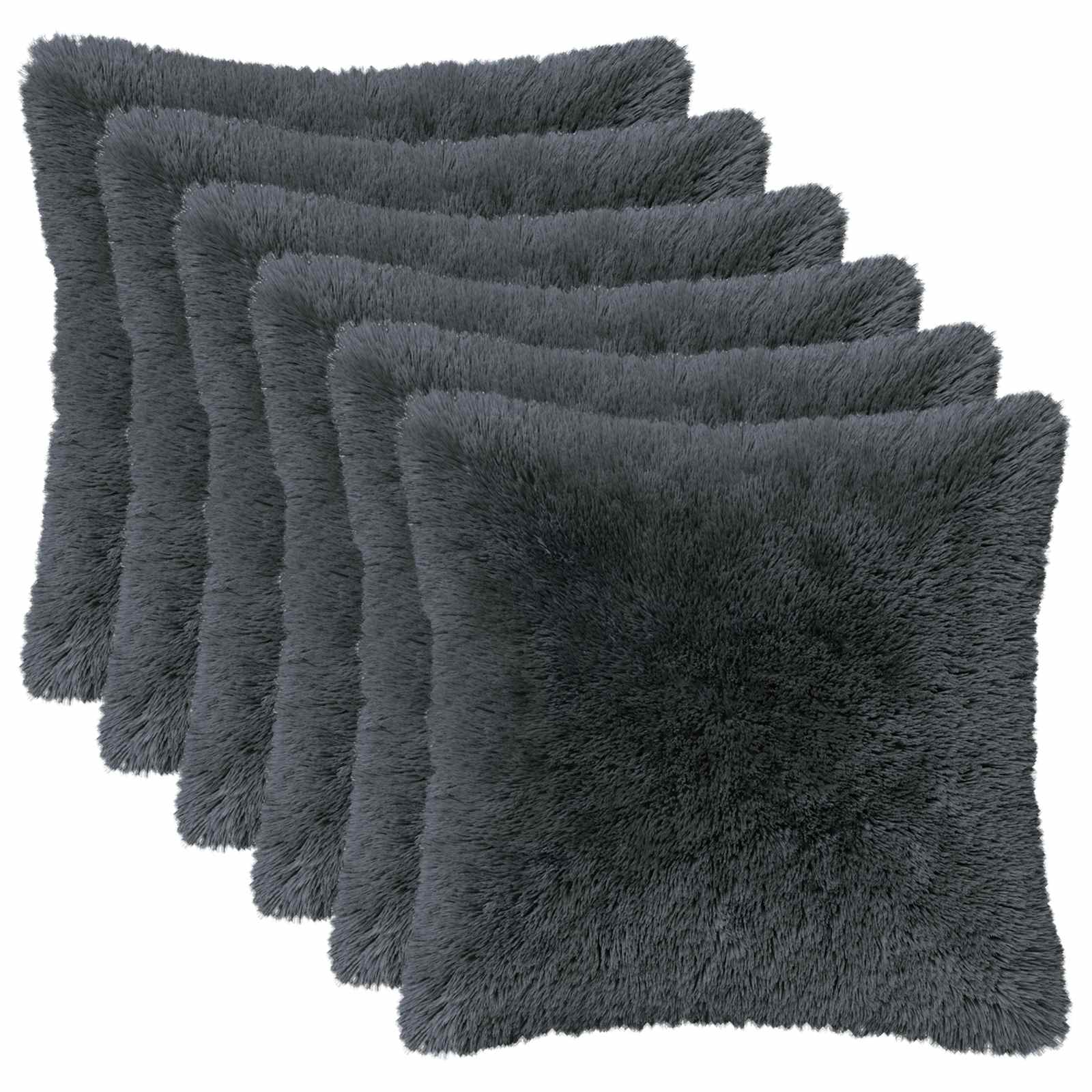 vidaXL Cushion with Pillow HEERLEN 12 pcs Anthracite PV Fleece 2
