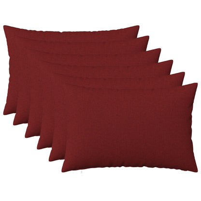 vidaXL Cushion with Pillow HEERLEN 6 pcs Wine Red Fabric 1