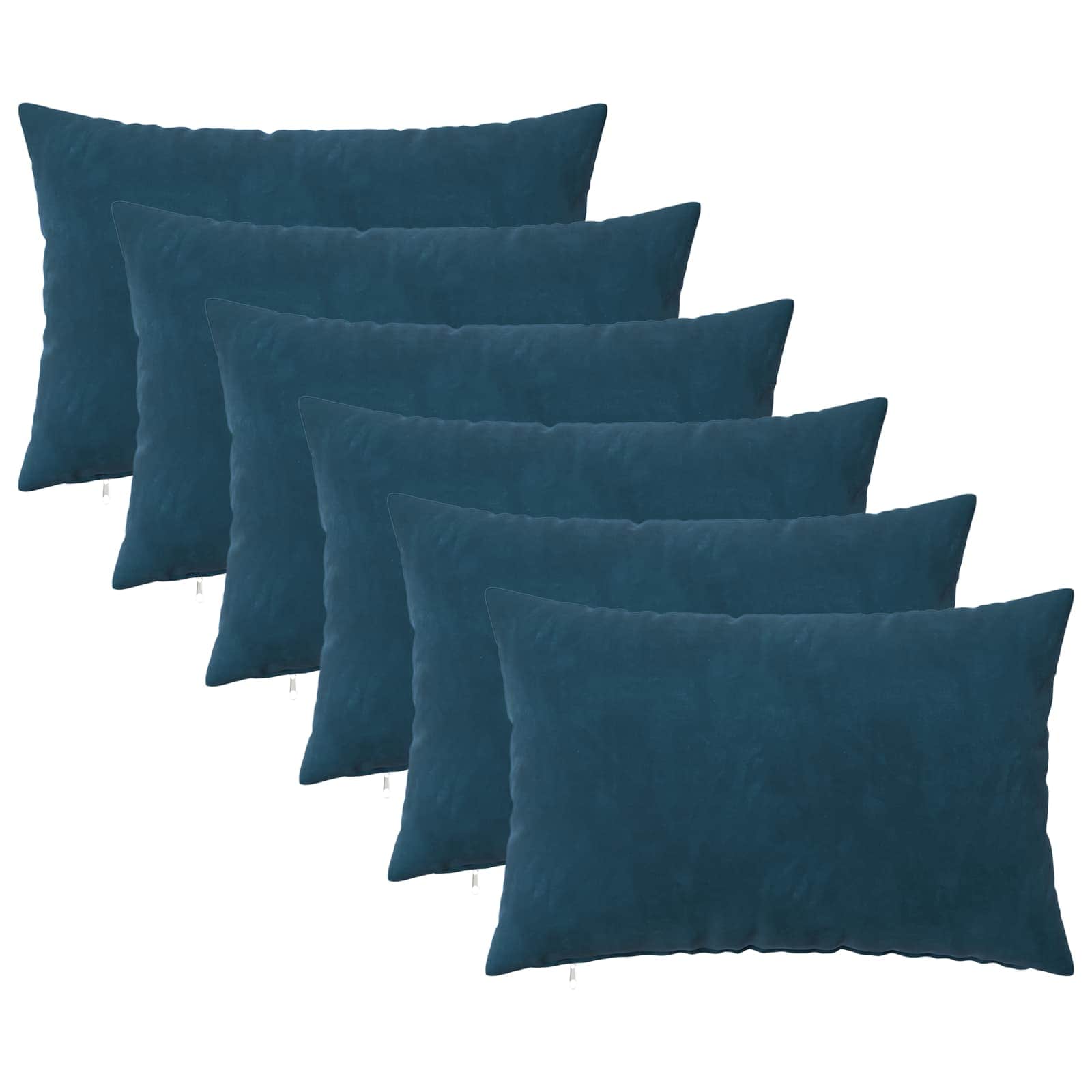 vidaXL Cushion with Pillow HEERLEN 6 pcs Blue Velvet 2