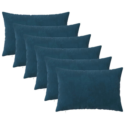 vidaXL Cushion with Pillow HEERLEN 6 pcs Blue Velvet 2