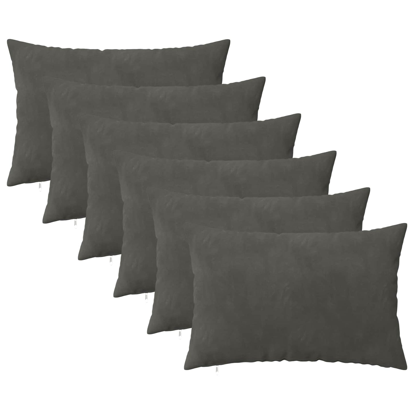 vidaXL Cushion with Pillow HEERLEN 6 pcs Dark Grey Velvet 1