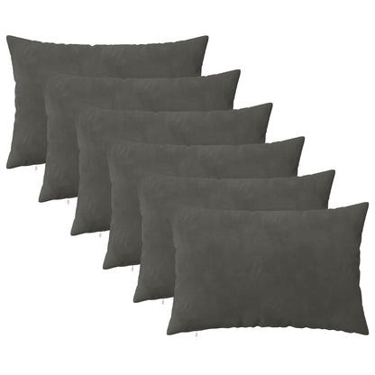vidaXL Cushion with Pillow HEERLEN 6 pcs Dark Grey Velvet 1