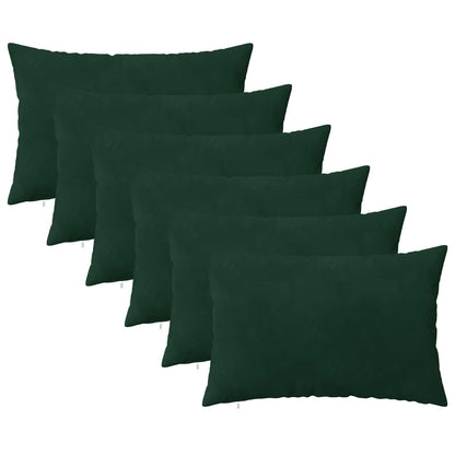 vidaXL Cushion with Pillow HEERLEN 6 pcs Dark Green Velvet 2