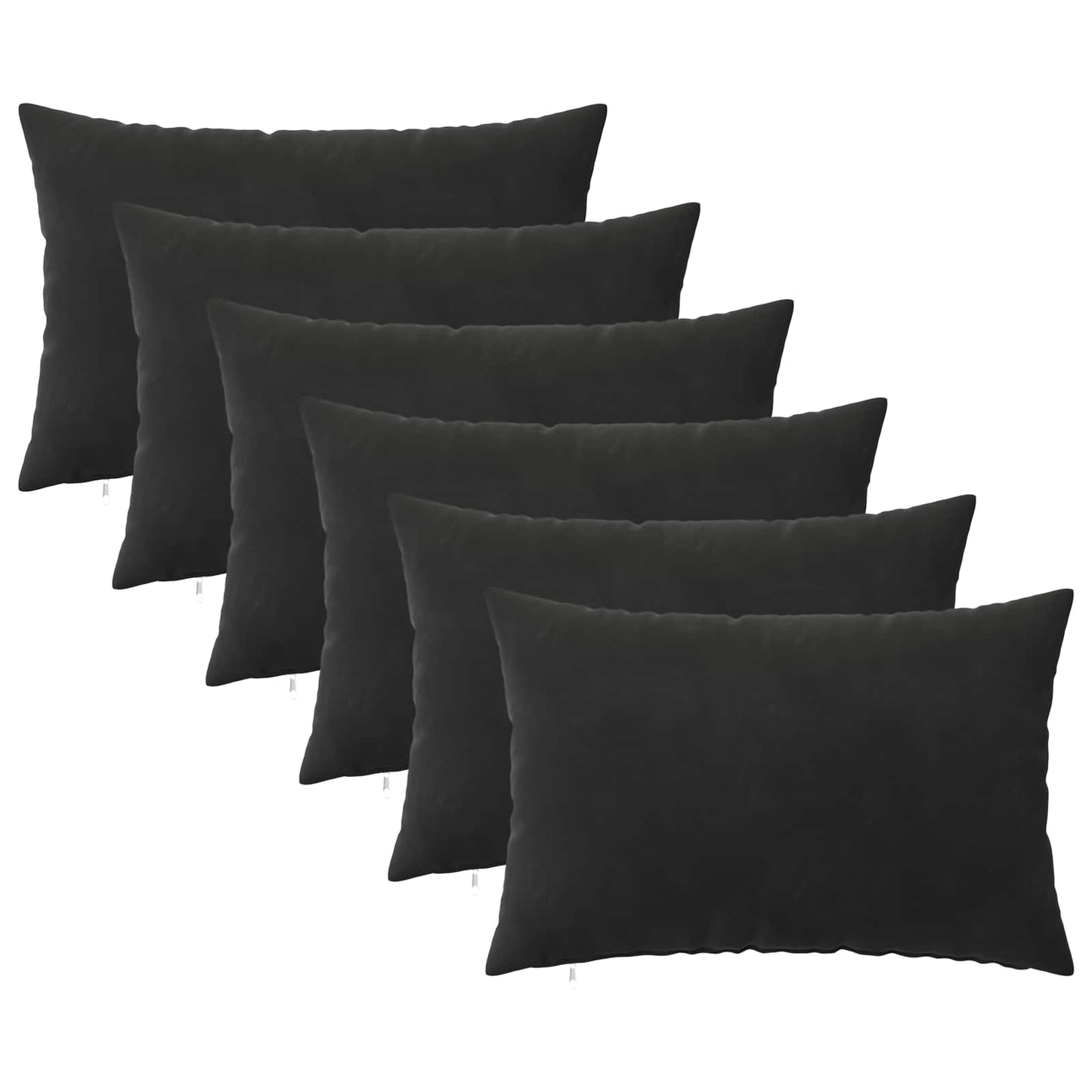 vidaXL Cushion with Pillow HEERLEN 6 pcs Black Velvet 2
