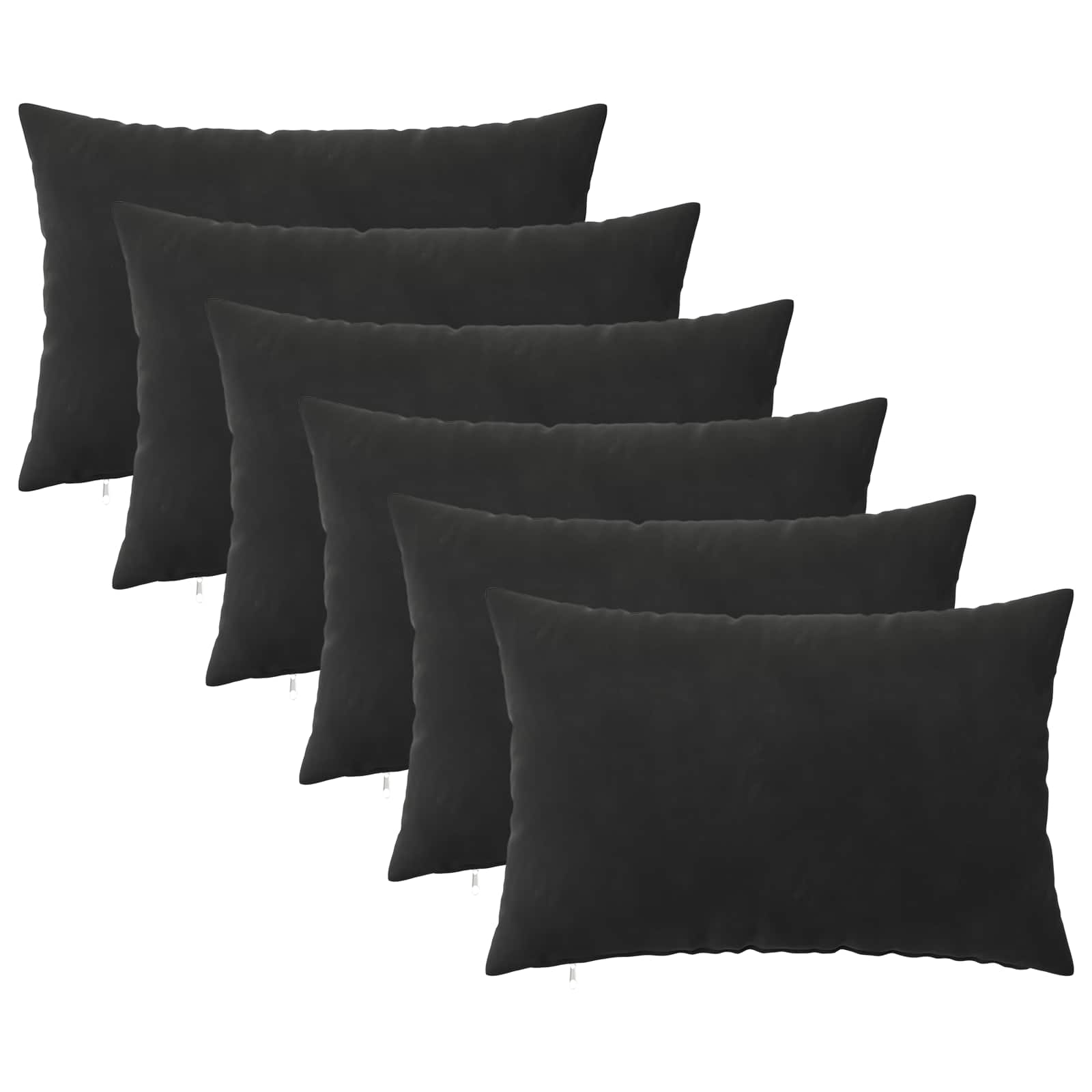 vidaXL Cushion with Pillow HEERLEN 6 pcs Black Velvet 2